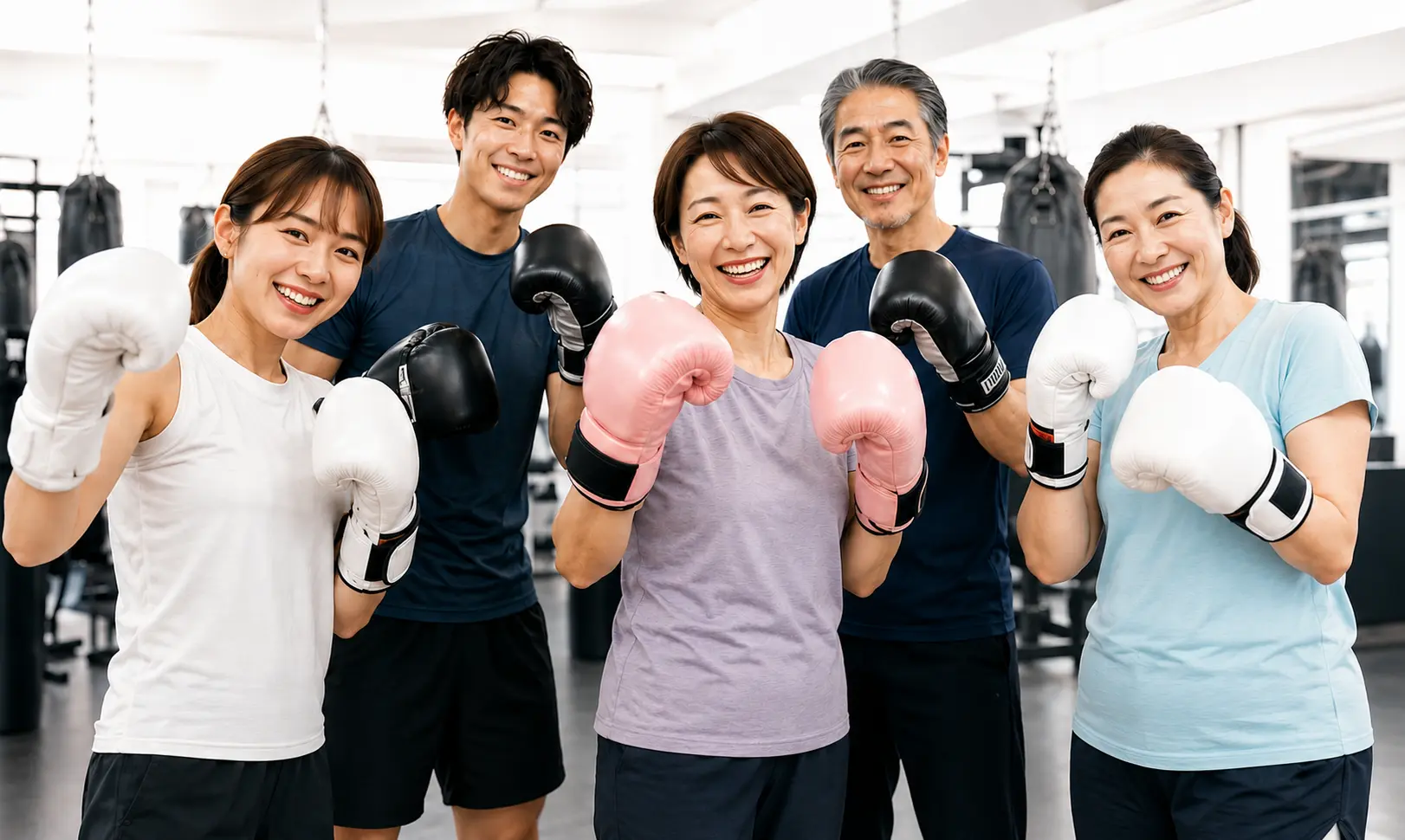 GRANTで笑顔を見せる会員とトレーナー